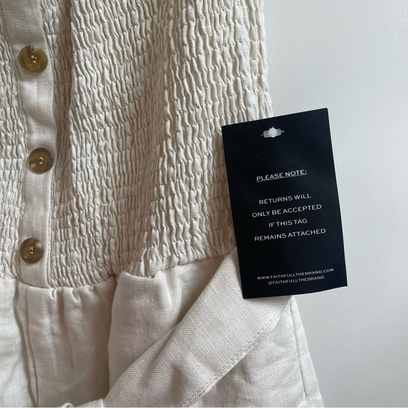 Faithful the Brand Lais Jumpsuit US4/AU8/S in Plain Ecru, NWT, Orig $209 - Picture 6 of 11